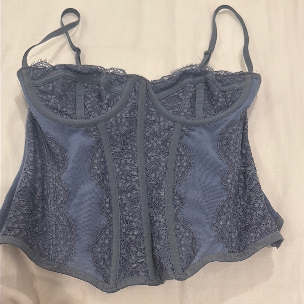 Urban Outfitters Gray Lace Corset Top